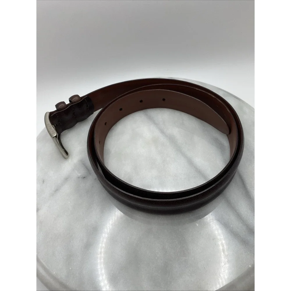 Bachrach‎ Italian Leather Dark Brown Belt - Solid Buckle - Men's 42